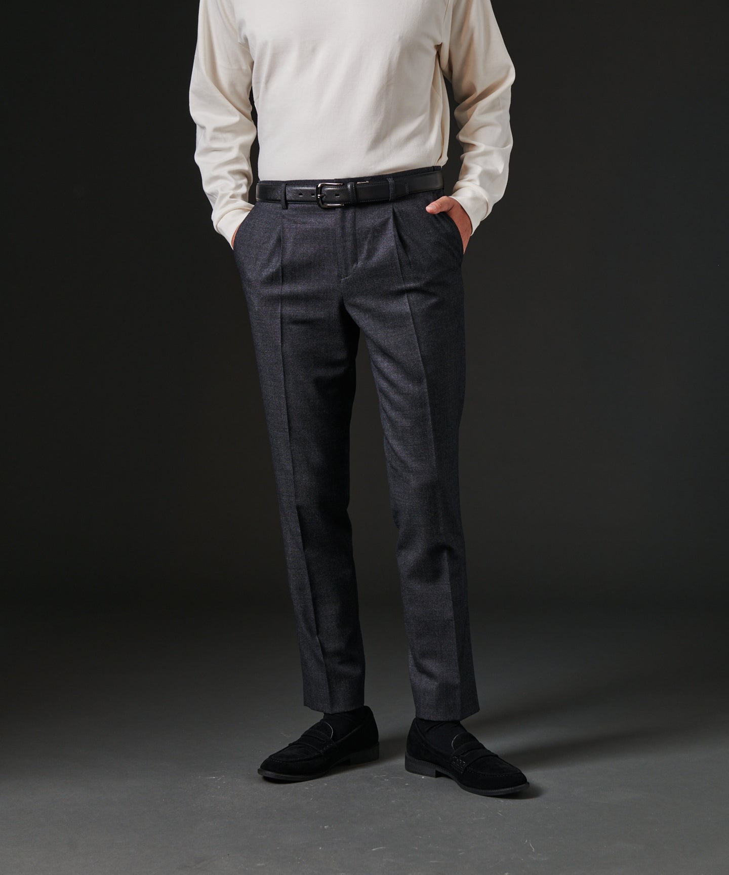 HIROKO KOSHINO TWバーズアイサイドシャーリングパンツ